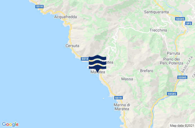 Karte der Gezeiten Maratea, Italy