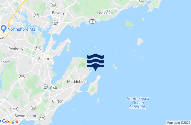 Karte der Gezeiten Marblehead Harbor, United States
