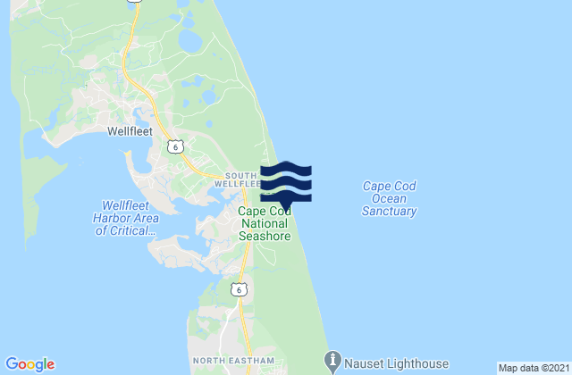 Karte der Gezeiten Marconi Beach Cape Cod National Seashore Wellfleet, United States