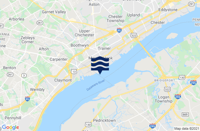 Karte der Gezeiten Marcus Hook River, United States