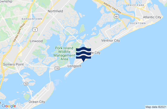 Karte der Gezeiten Margate Beach, United States