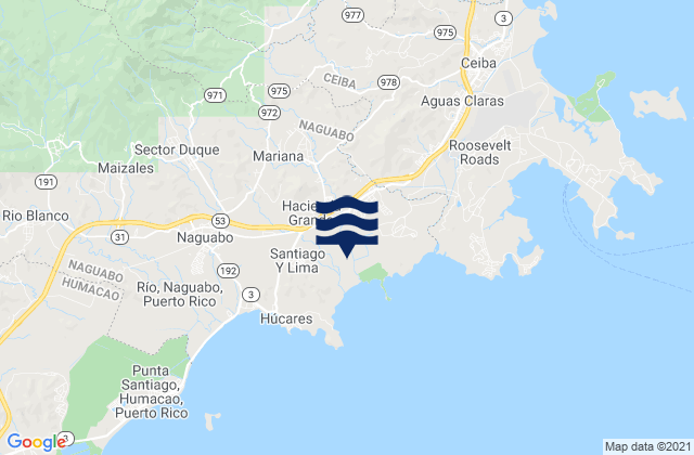 Karte der Gezeiten Mariana Barrio, Puerto Rico