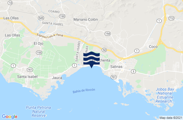 Karte der Gezeiten Mariano Colón, Puerto Rico