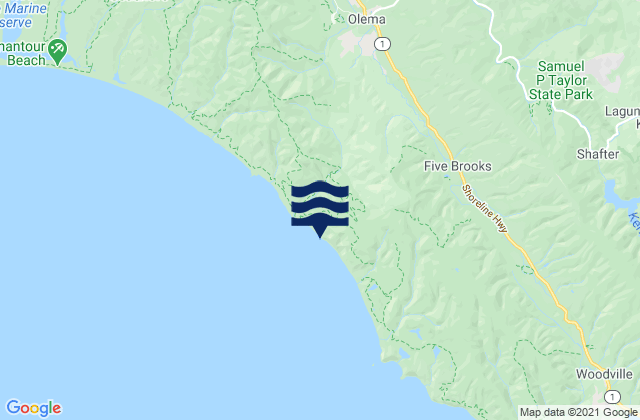 Karte der Gezeiten Marin County, United States