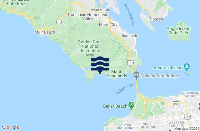 Karte der Gezeiten Marin Peninsula, United States