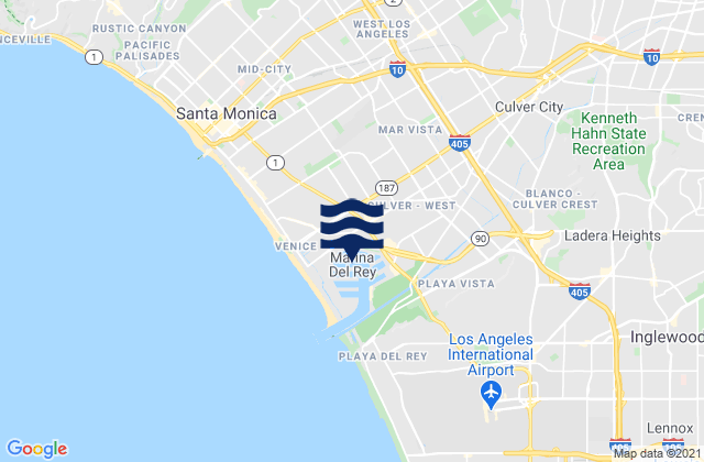 Karte der Gezeiten Marina del Rey, United States