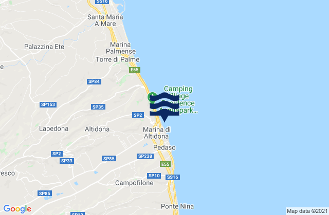 Karte der Gezeiten Marina di Altidona, Italy