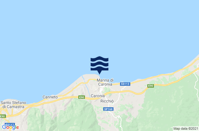 Karte der Gezeiten Marina di Caronia, Italy