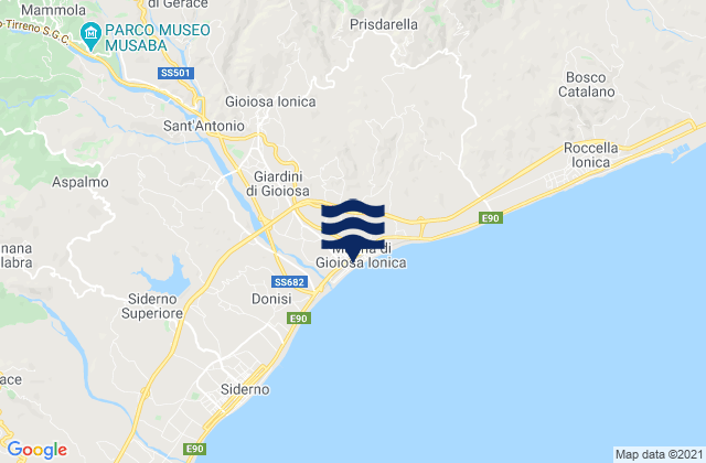 Karte der Gezeiten Marina di Gioiosa Ionica, Italy