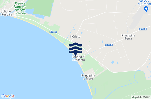 Karte der Gezeiten Marina di Grosseto, Italy