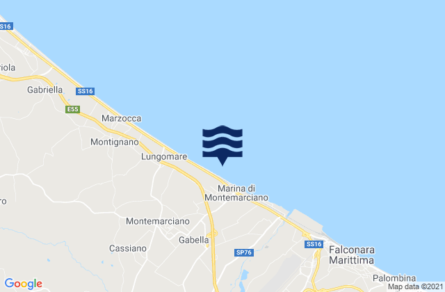 Karte der Gezeiten Marina di Montemarciano, Italy