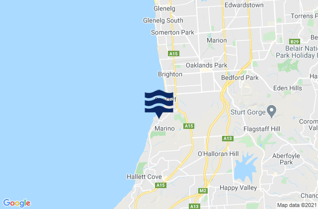 Karte der Gezeiten Marino, Australia