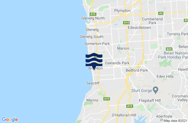 Karte der Gezeiten Marion, Australia