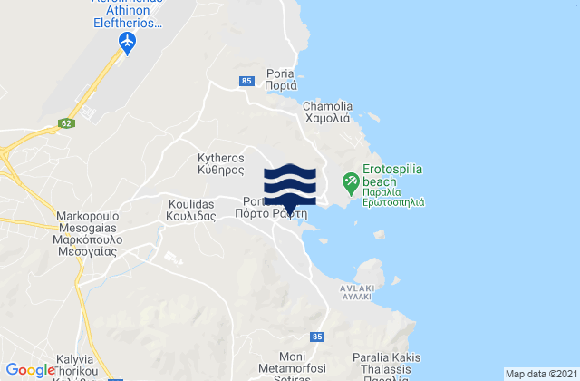 Karte der Gezeiten Markópoulo, Greece