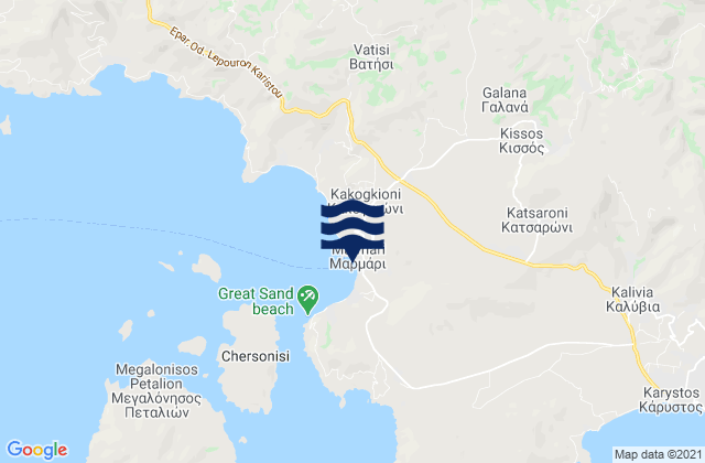 Karte der Gezeiten Marmárion, Greece