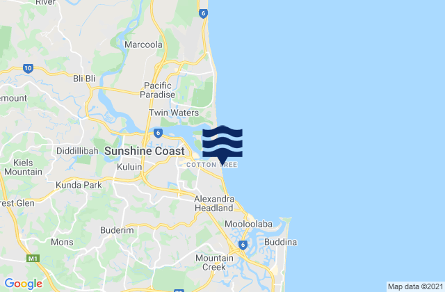 Karte der Gezeiten Maroochydore, Australia