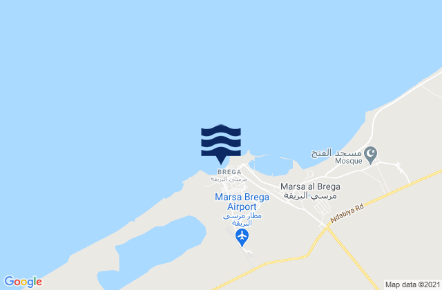 Karte der Gezeiten Marsa Brega, Greece