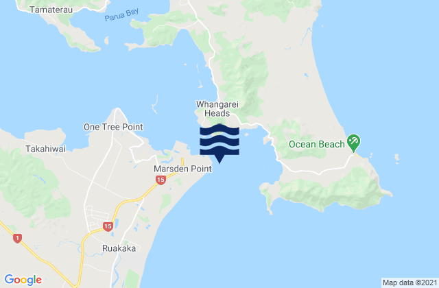 Karte der Gezeiten Marsden Point, New Zealand