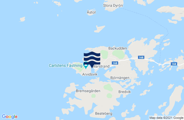 Karte der Gezeiten Marstrand, Sweden