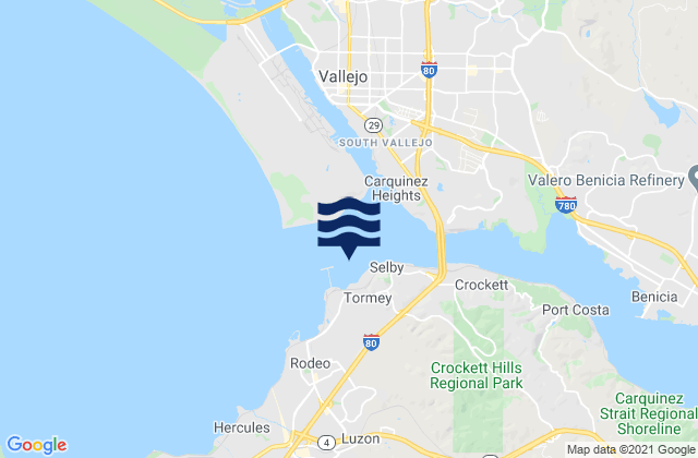 Karte der Gezeiten Martinez-Amorco Pier, United States