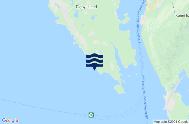 Karte der Gezeiten Martini Island, Canada