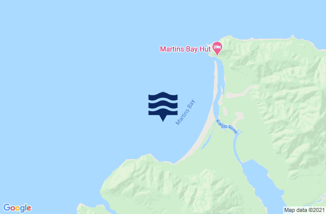Karte der Gezeiten Martins Bay, New Zealand
