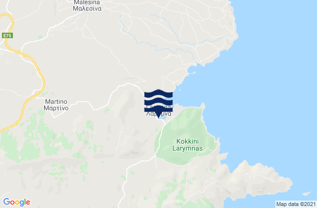 Karte der Gezeiten Martínon, Greece