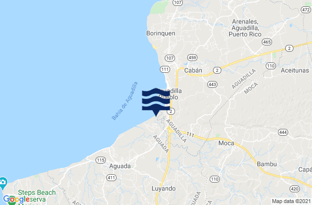 Karte der Gezeiten Marías Barrio, Puerto Rico