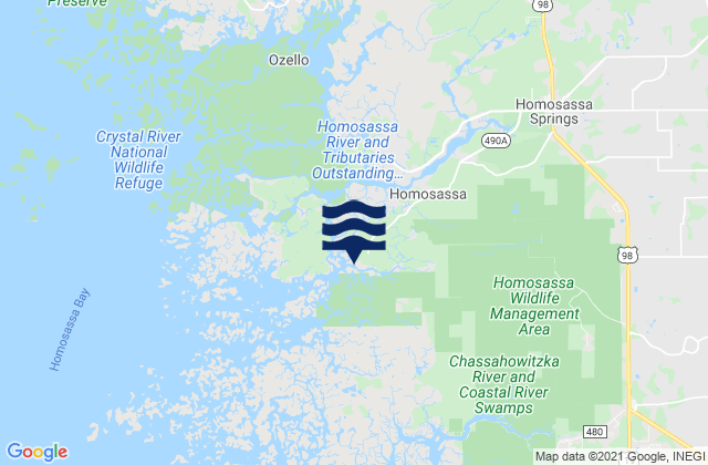 Karte der Gezeiten Mason Creek (Homosassa Bay), United States