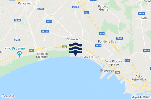 Karte der Gezeiten Massafra, Italy
