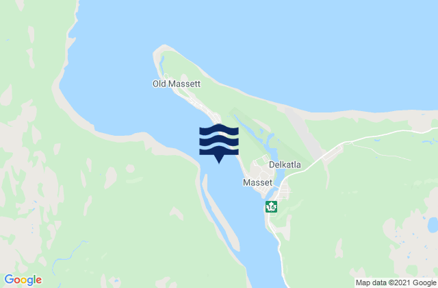 Karte der Gezeiten Masset Harbor 5 miles Inside, Canada
