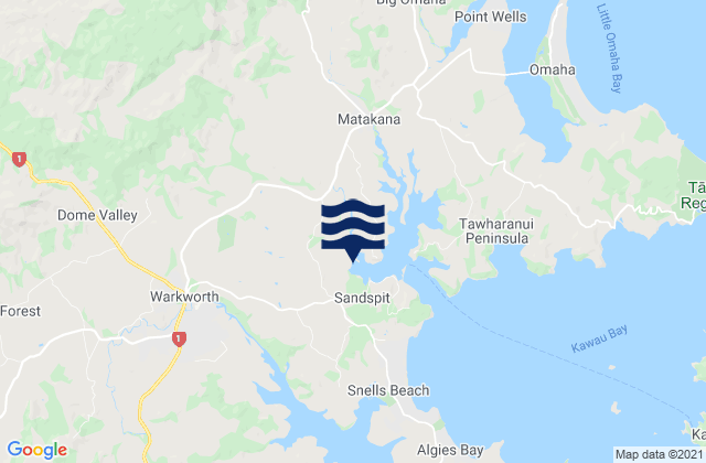 Karte der Gezeiten Matakana Beach Auckland, New Zealand