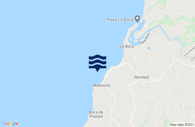 Karte der Gezeiten Matanzas, Chile
