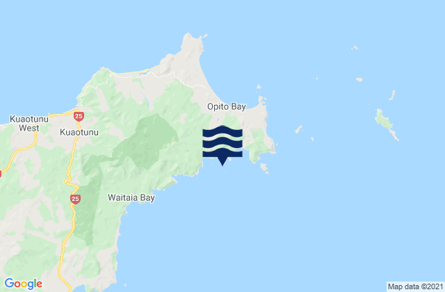 Karte der Gezeiten Matapaua Bay, New Zealand