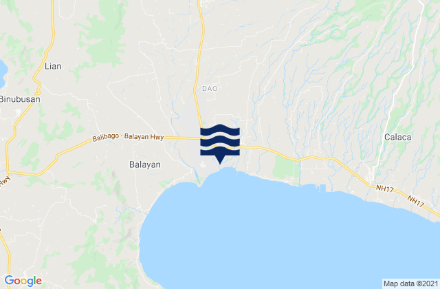 Karte der Gezeiten Mataywanac, Philippines