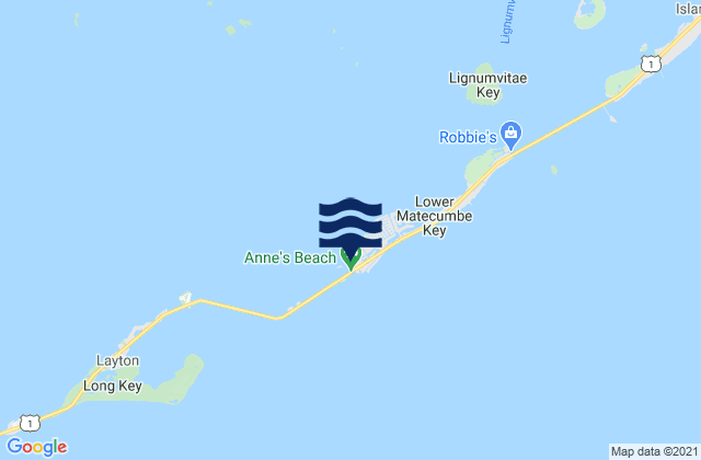 Karte der Gezeiten Matecumbe Harbor (Lower Matecumbe Key Florida Bay), United States