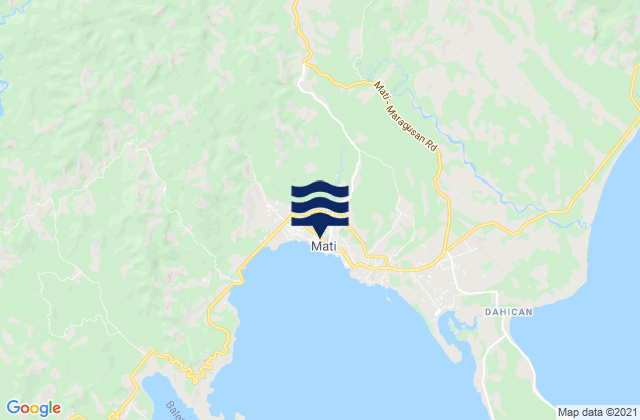 Karte der Gezeiten Mati, Philippines