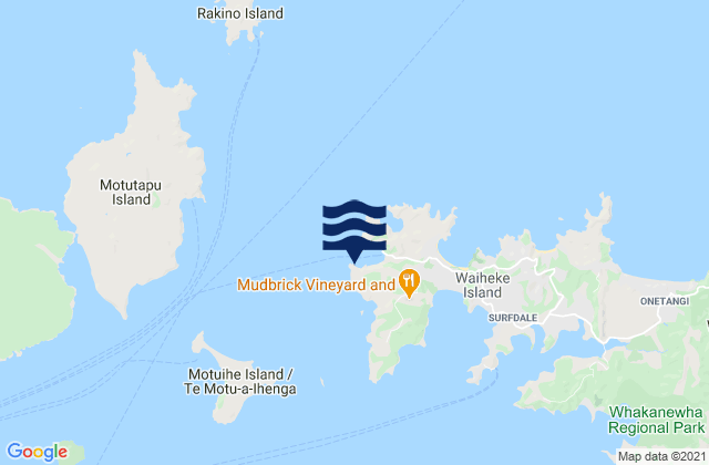 Karte der Gezeiten Matiatia Bay, New Zealand