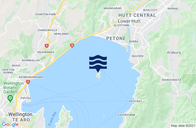 Karte der Gezeiten Matiu/Somes Island, New Zealand