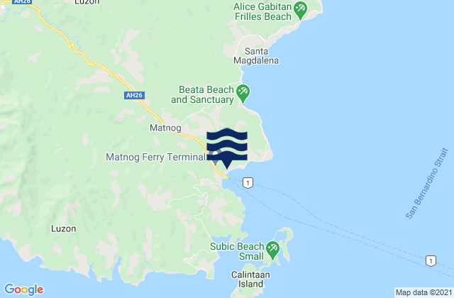 Karte der Gezeiten Matnog, Philippines