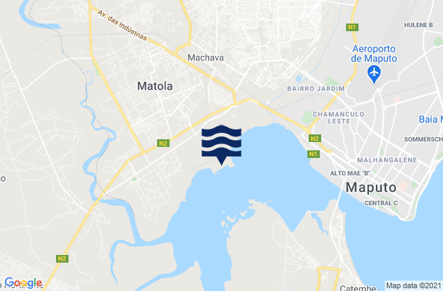 Karte der Gezeiten Matola, Mozambique