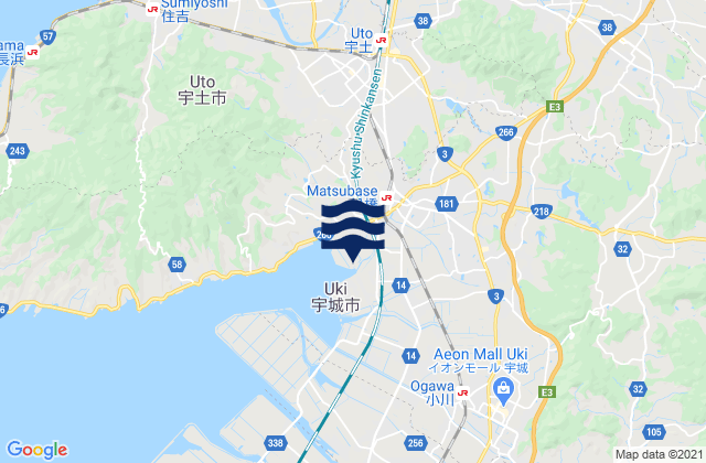 Karte der Gezeiten Matsubase, Japan