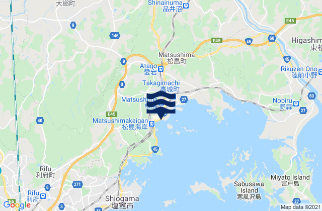 Karte der Gezeiten Matsushima, Japan