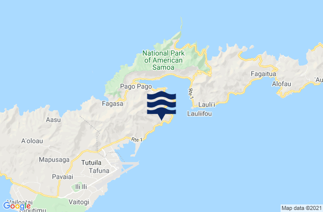 Karte der Gezeiten Matu'u, American Samoa