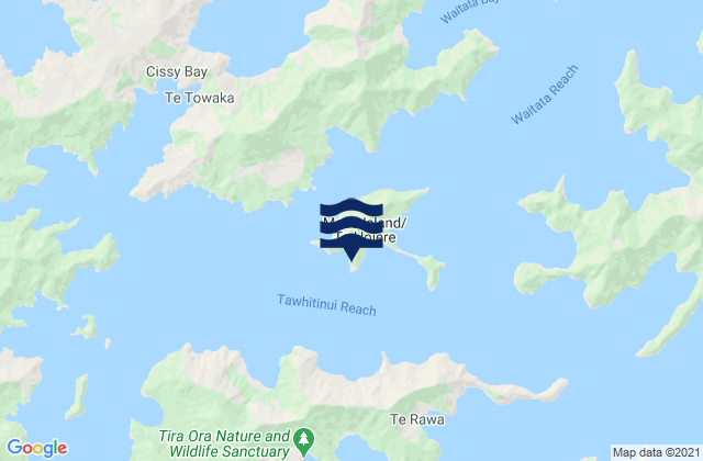 Karte der Gezeiten Maud Island, New Zealand