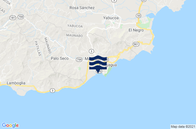Karte der Gezeiten Maunabo, Puerto Rico