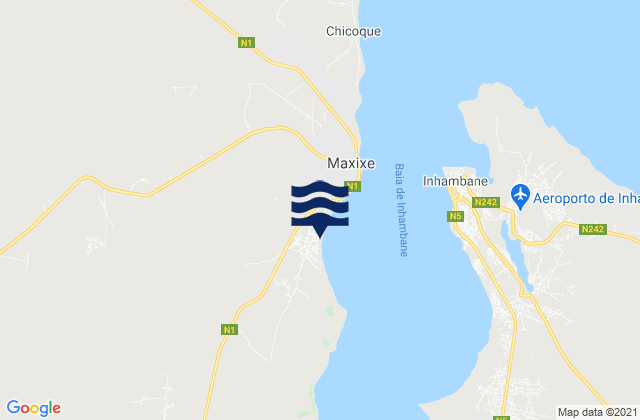 Karte der Gezeiten Maxixe, Mozambique
