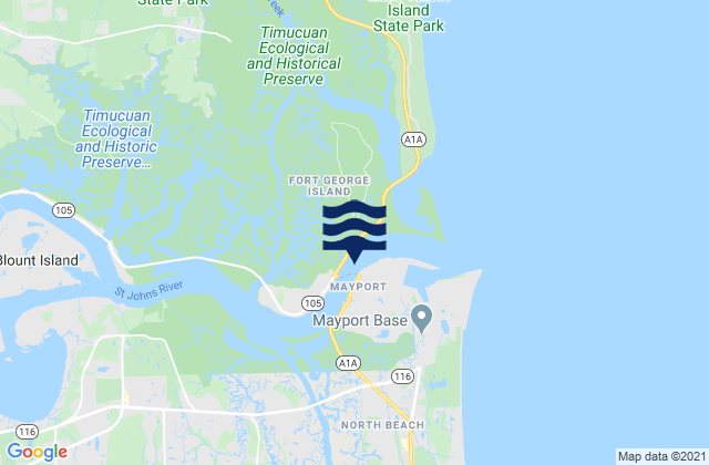 Karte der Gezeiten Mayport (bar Pilots Dock), United States