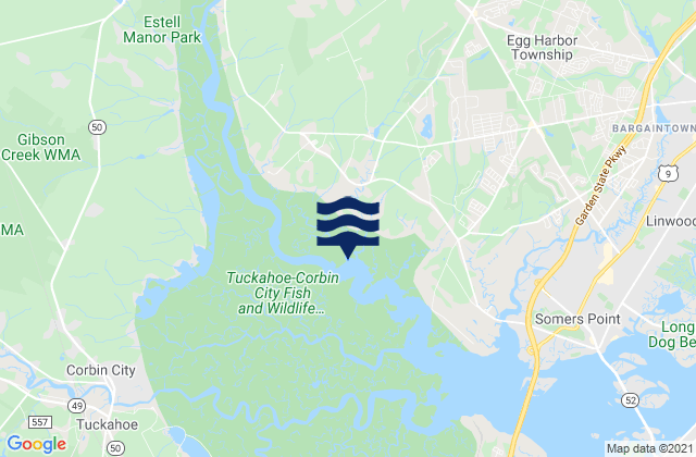 Karte der Gezeiten Mays Landing (Great Egg Harbor River), United States