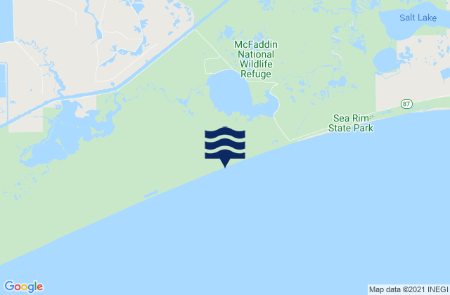 Karte der Gezeiten McFaddin Beach, United States